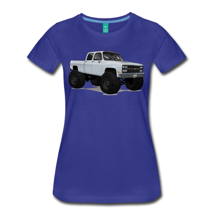 White Chevrolet 4x4 Crew Cab Pickup Truck Women’s Premium T-Shirt - royal blue