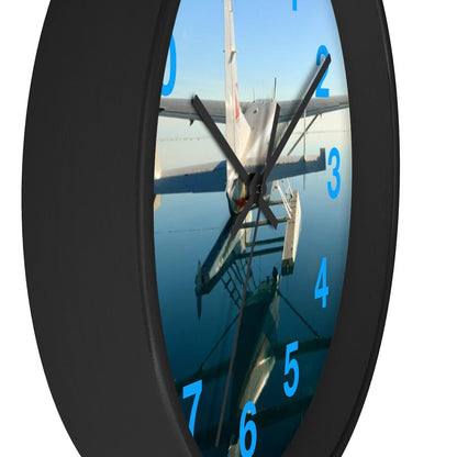 Seaplane Airplane on the Water Wall clock