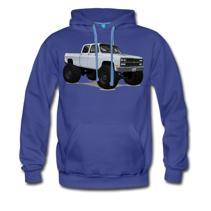White Chevrolet 4x4 Crew Cab Pickup Truck Men’s Premium Hoodie - royalblue