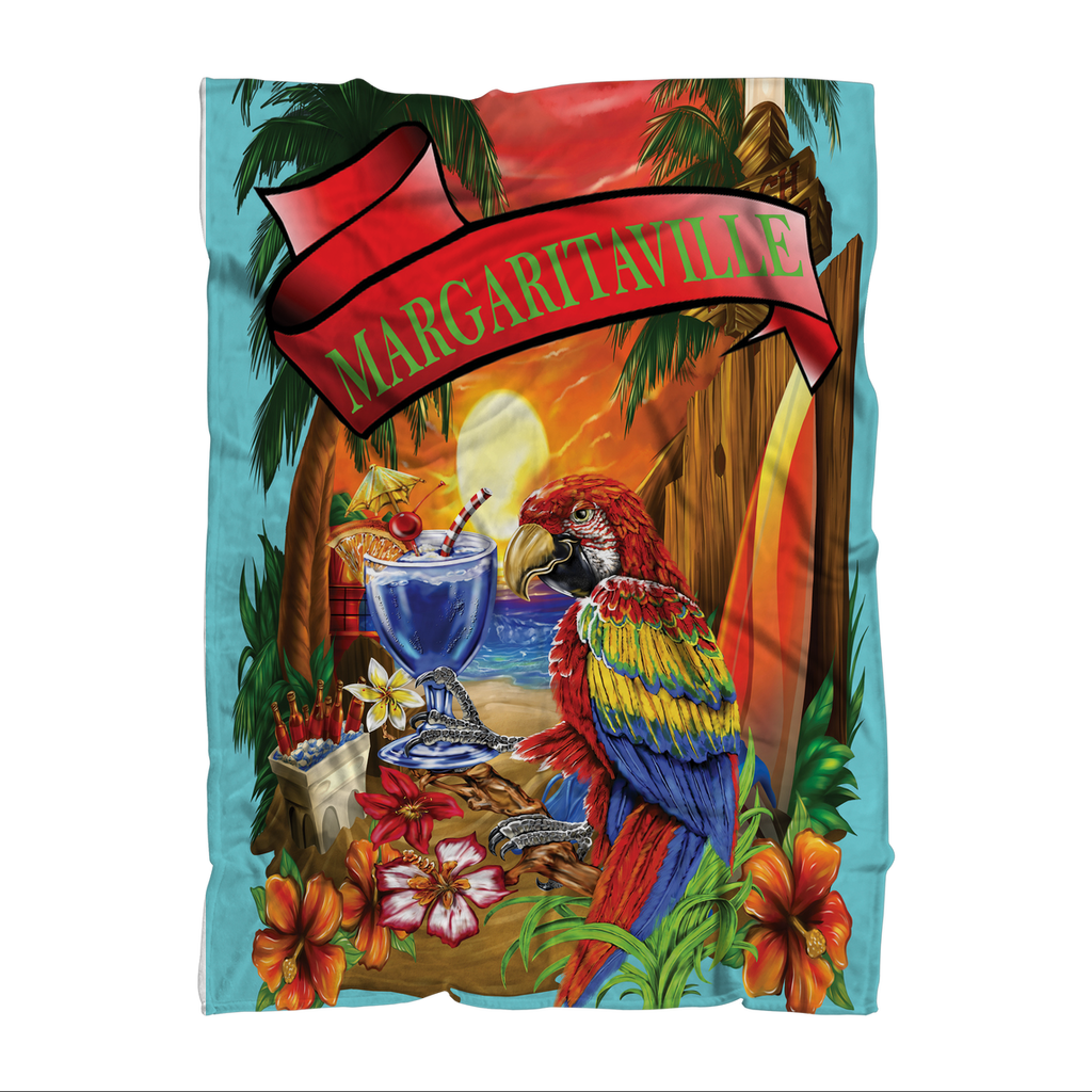 Margaritaville home decor Blanket Baby Blue Parrot Premium Adult