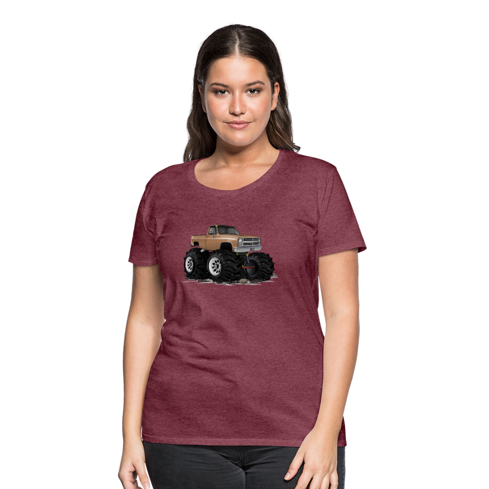 1986 Chevrolet 4x4 Pickup Truck Car Art Women’s Premium T-Shirt - heather burgundy