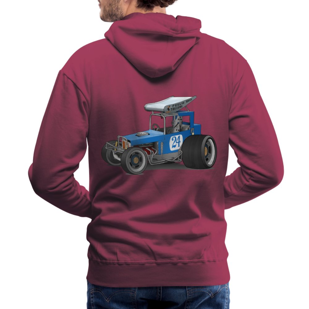 Blue Race Car Super Modified Car Art Men’s Premium Hoodie - burgundy