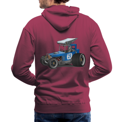 Blue Race Car Super Modified Car Art Men’s Premium Hoodie - burgundy
