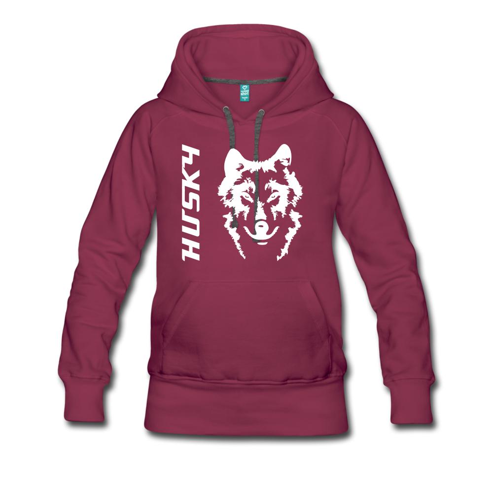 Siberian Husky Women’s Premium Hoodie - burgundy
