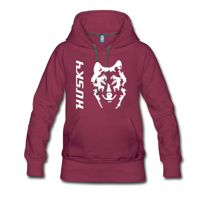 Siberian Husky Women’s Premium Hoodie - burgundy
