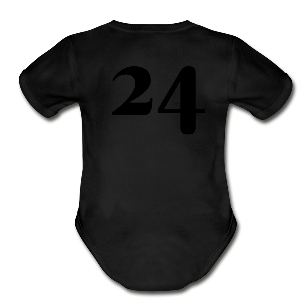 Blue Race Car Super Modified Car Art Organic Short Sleeve Baby Bodysuit - black