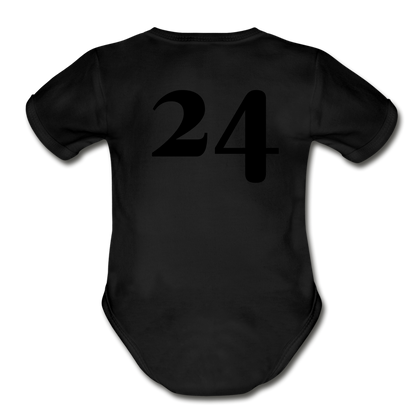 Blue Race Car Super Modified Car Art Organic Short Sleeve Baby Bodysuit - black