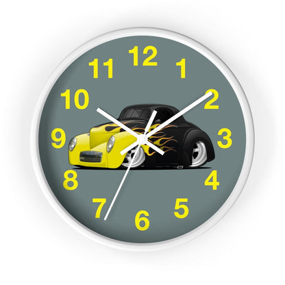Yellow Flames Coupe Wall clock