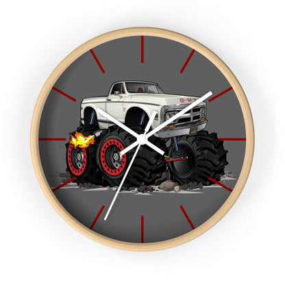 1972 GMC 4x4 Pickup Monster Truck with Rocks Car Art Wall clock