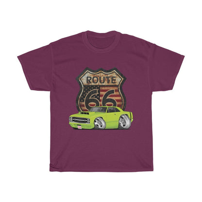 1969 Dart Car Art Route 66 Unisex Heavy Cotton Tee