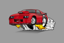 Car Art 3rd Generation Camaro SS Drag Car Hot Rod Cartoon Wall Decal