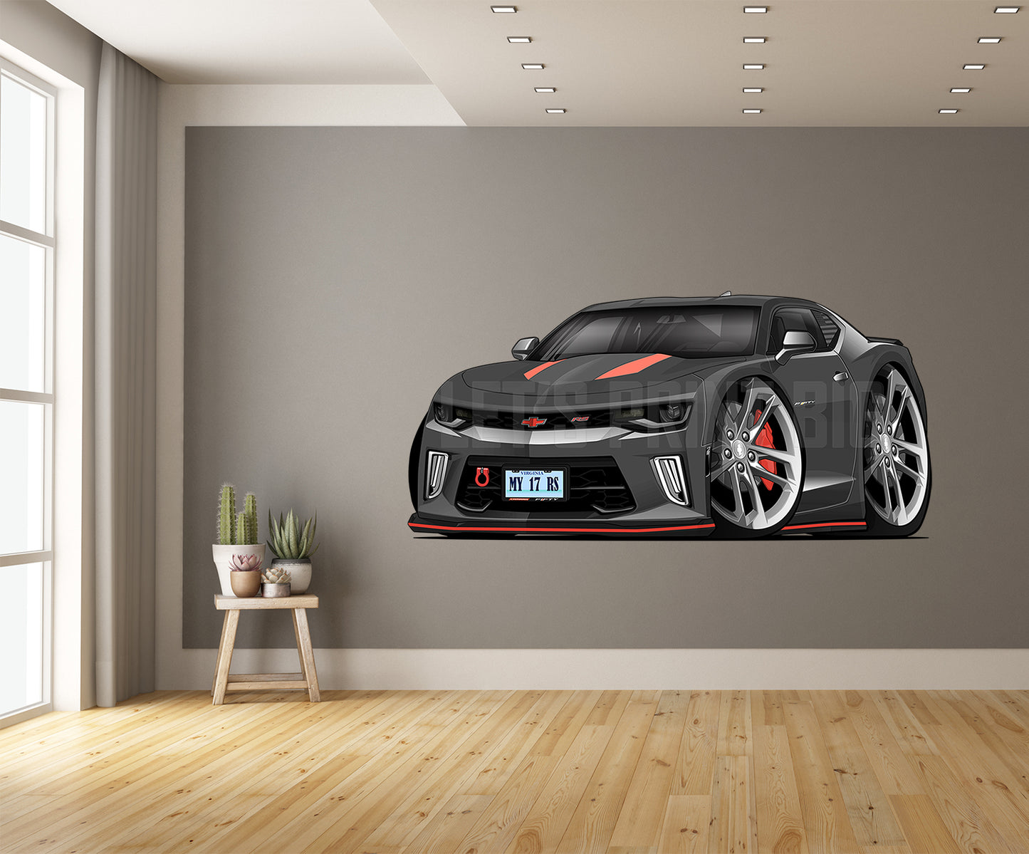 2017 Camaro RS 50th Anniversary Edition Hot Rod Car Art Wall Decal