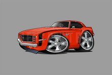 Car Art 1969 Camaro SS Hot Rod Cartoon Wall Decal