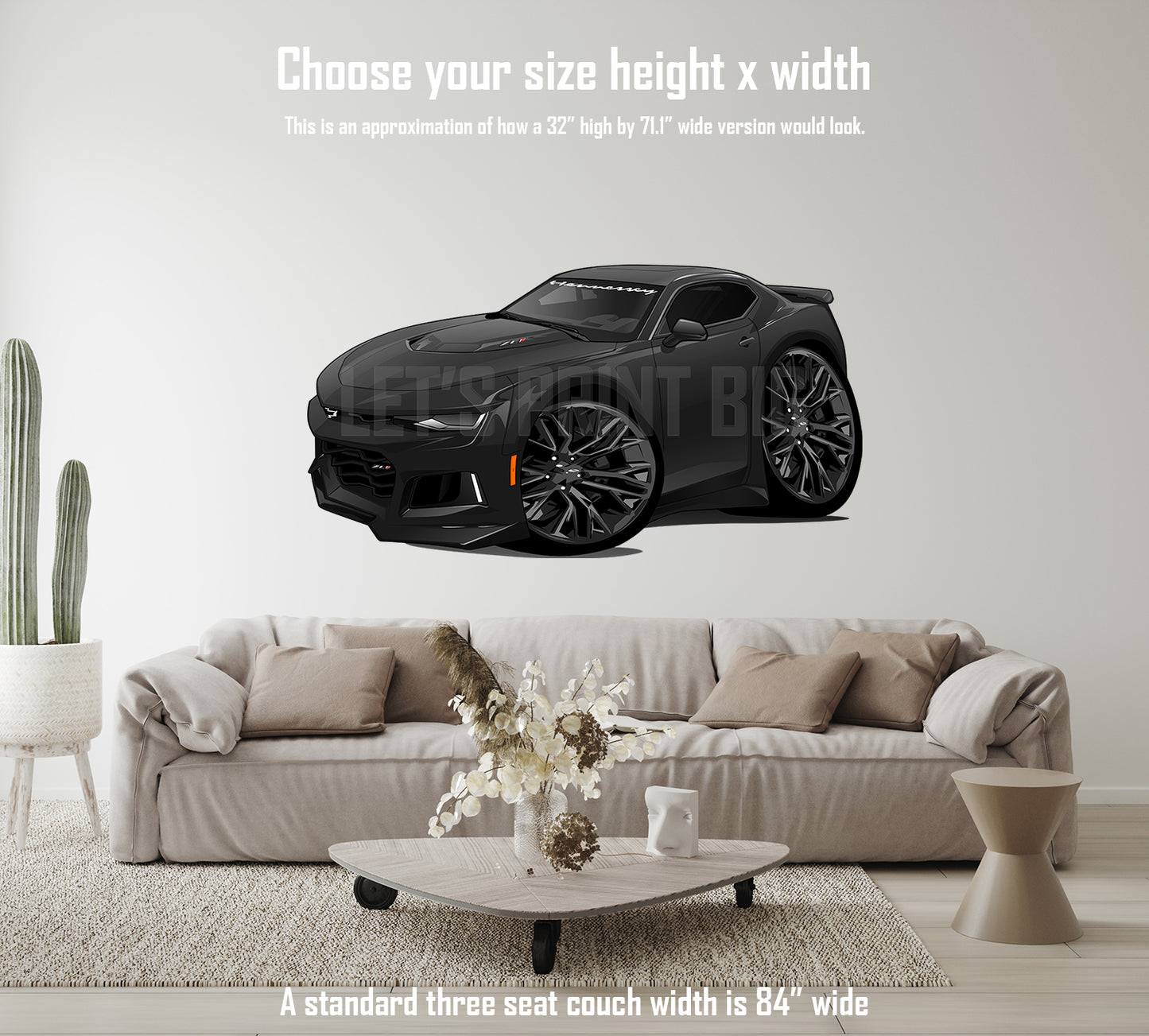 Car Art ZL1 Camaro SS Hot Rod Cartoon Wall Decal