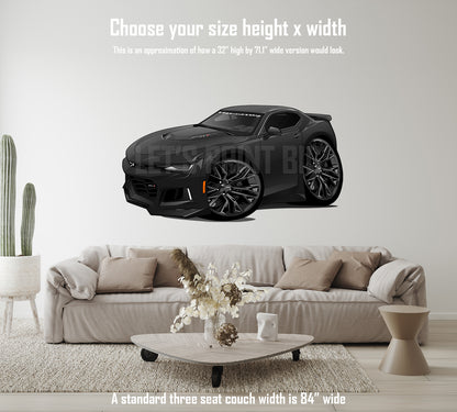 Car Art ZL1 Camaro SS Hot Rod Cartoon Wall Decal