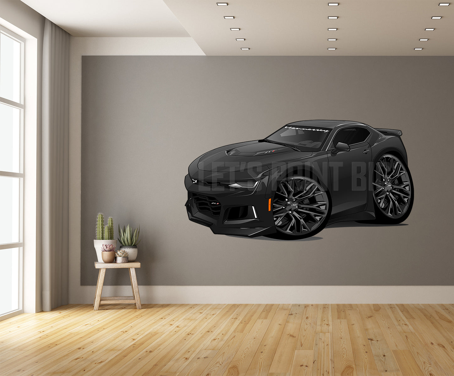 Car Art ZL1 Camaro SS Hot Rod Cartoon Wall Decal