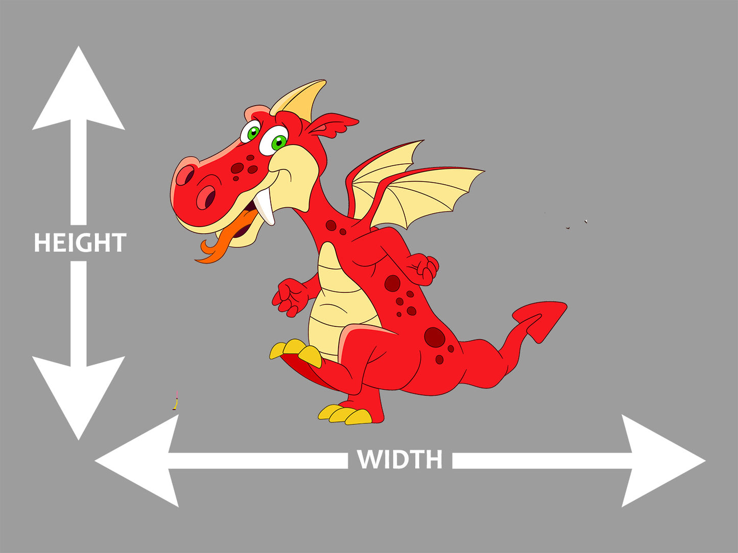 Cartoon Dino Red and Yellow Wall Art Decal