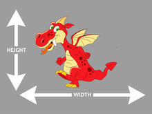 Cartoon Dino Red and Yellow Wall Art Decal