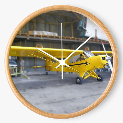 Yellow Piper Cub 10 inch wall clock