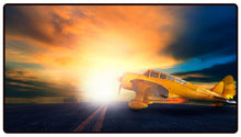 Road Biplane Sunset Desk Mat