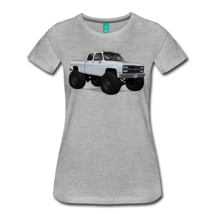 White Chevrolet 4x4 Crew Cab Pickup Truck Women’s Premium T-Shirt - heather gray