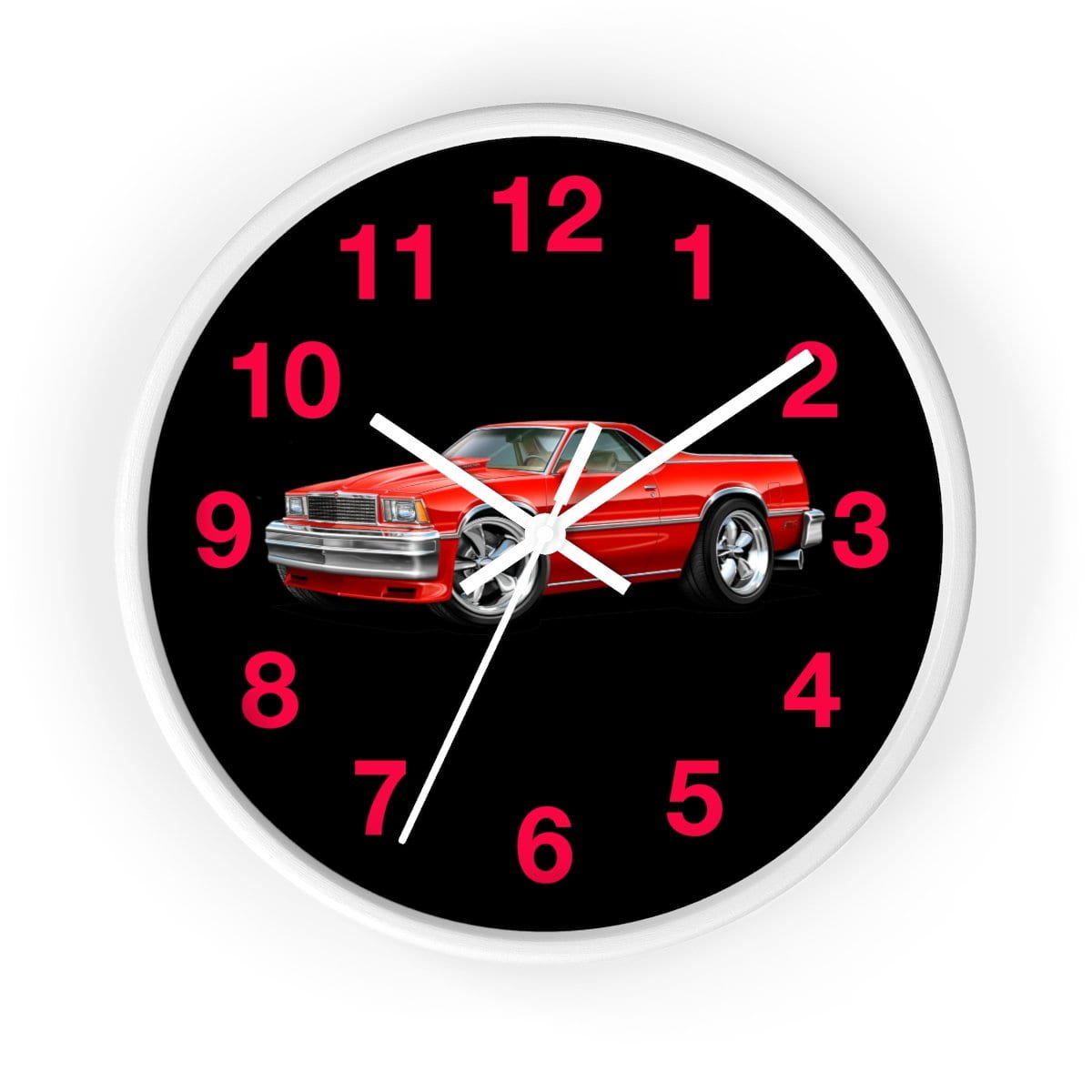 1978 El Camino Red Black Wall clock