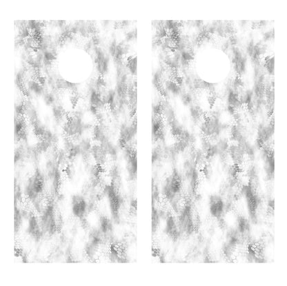 Chameleon Camo Snow Design Cornhole Decal Wrap