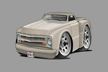 Car Art 1968 Pro Street C10 Stepside Pickup Cartoon Wall Decal