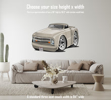 Car Art 1968 Pro Street C10 Stepside Pickup Cartoon Wall Decal