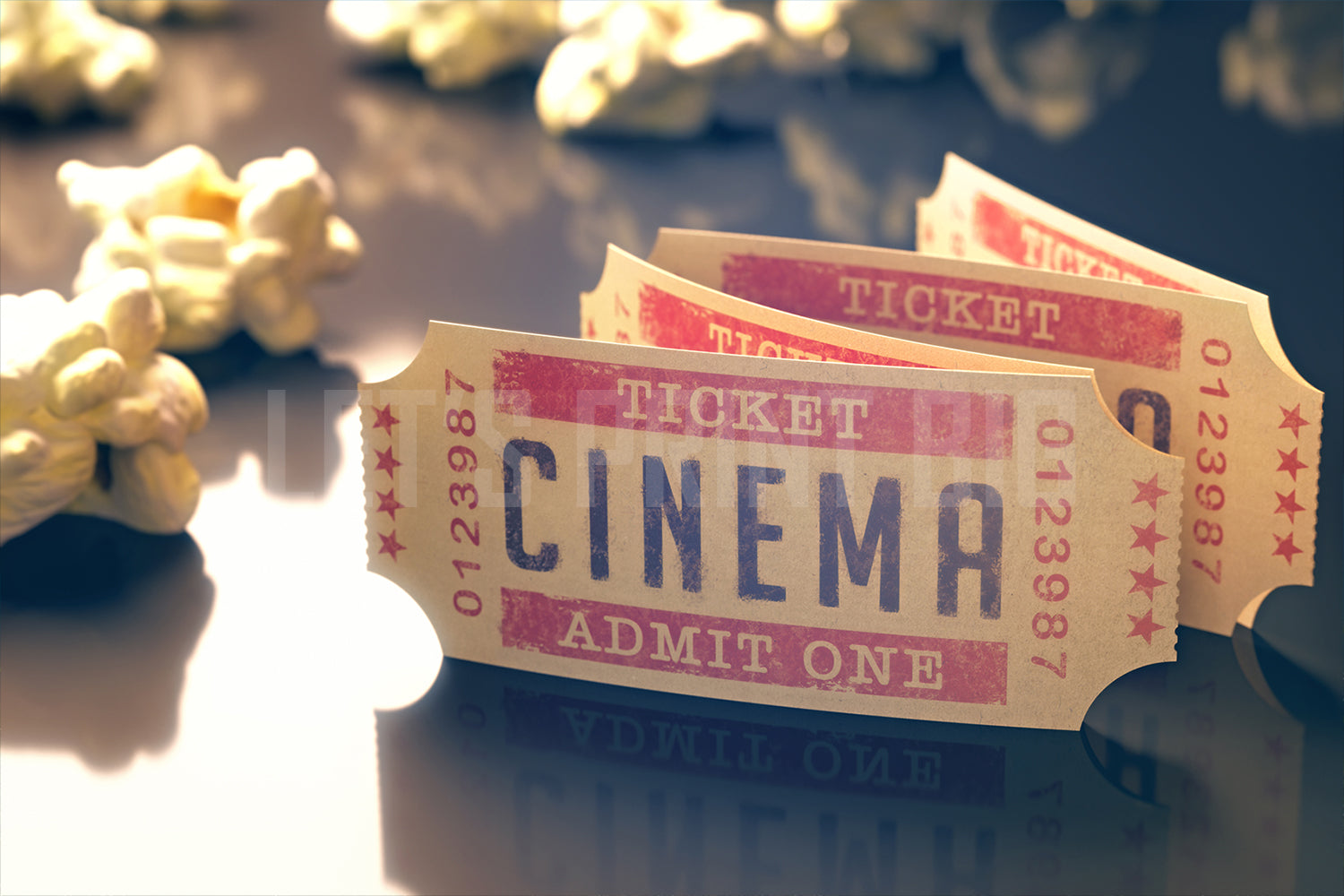 Movie Cinema Tickets Popcorn Wallpaper Custom Mural