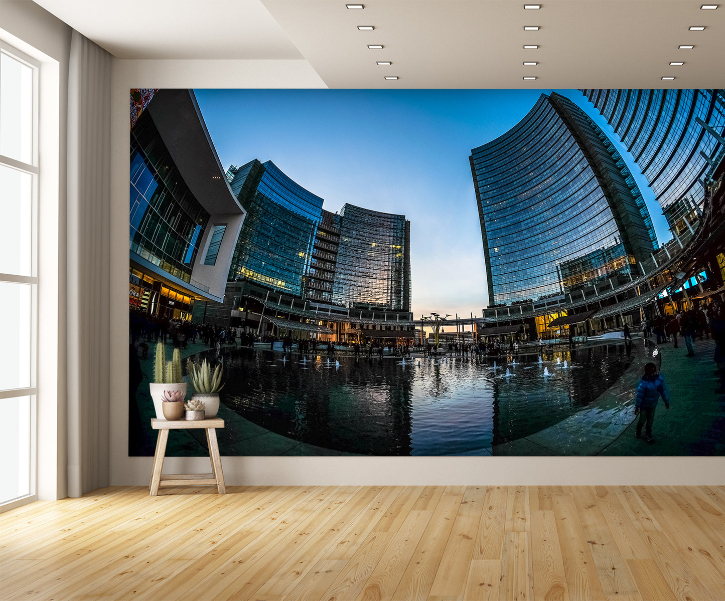 Birdseye City Scene Custom Designed Wallpaper