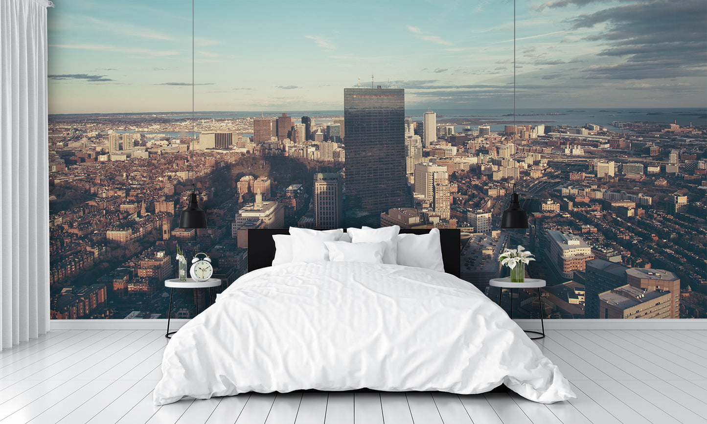 Overview of the City Custom Designed Wallpaper