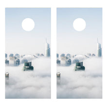 City Fog Landscape Cornhole Board Decal Decals Bean Bag Toss