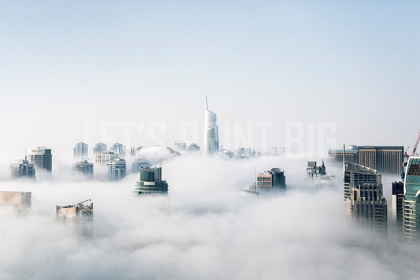 City in Fog Custom Designed Wallpaper