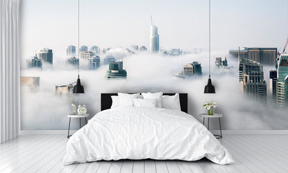 City in Fog Custom Designed Wallpaper