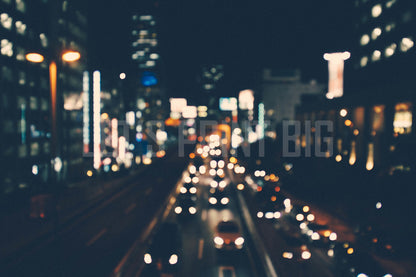 Blurred City Lights Custom Designed Wallpaper