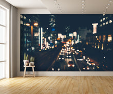 Blurred City Lights Custom Designed Wallpaper