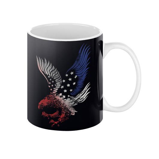 American Bald Eagle American Flag Coffee Mug - Let's Print Big