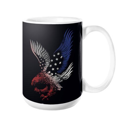 American Bald Eagle American Flag Coffee Mug - Let's Print Big