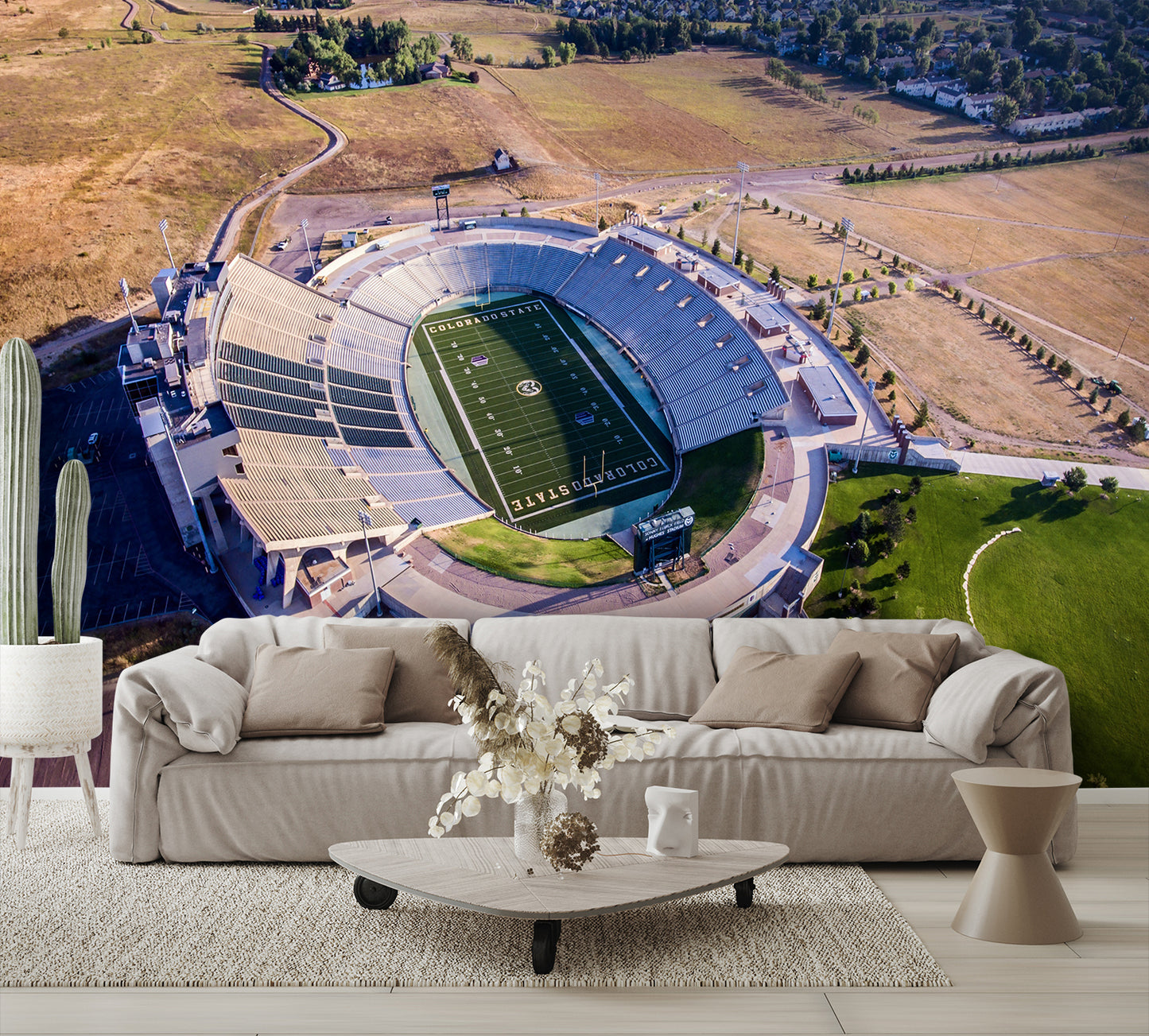 Colorado State University Football Stadium Custom Designed Wallpaper