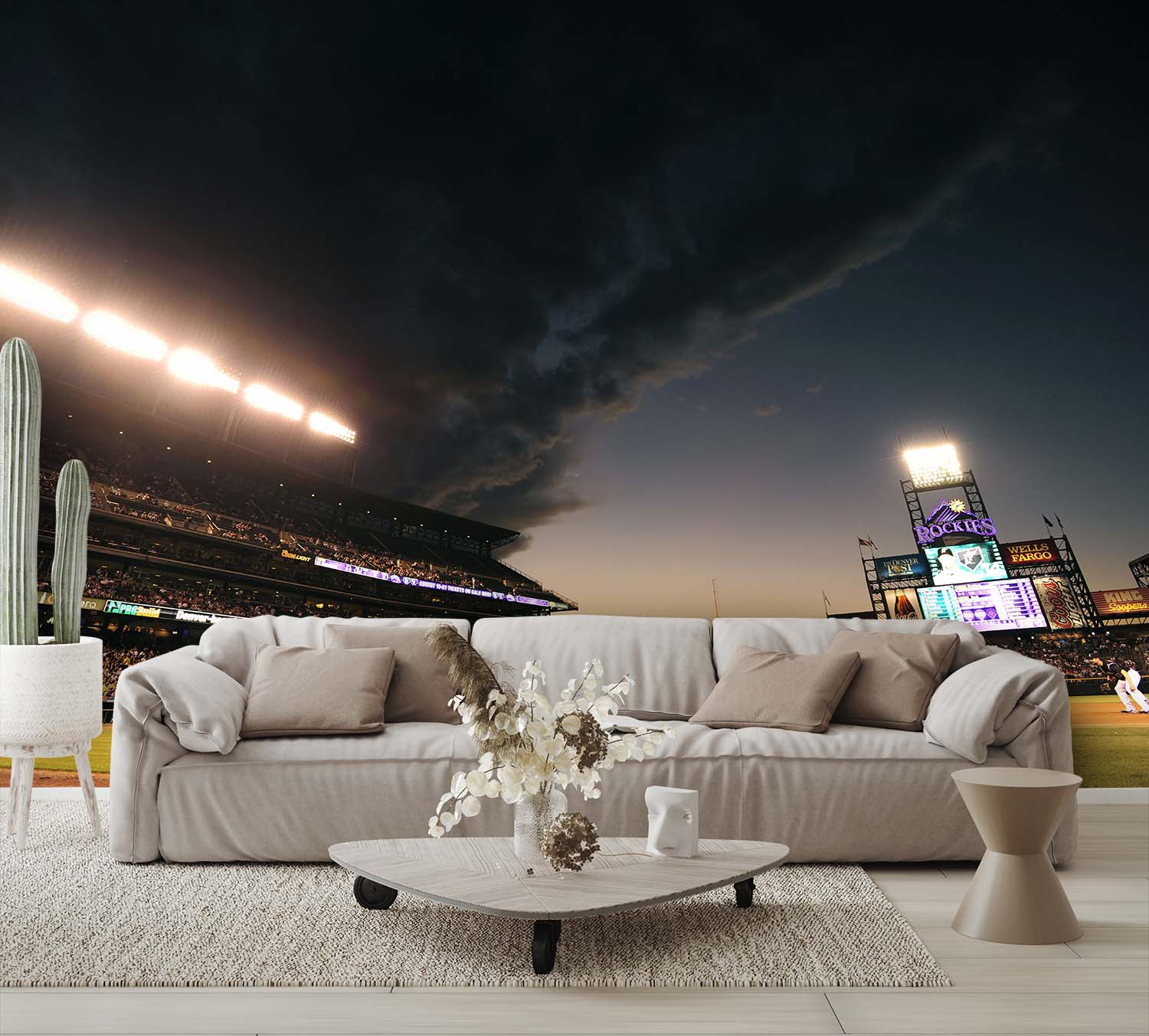 Coors Field Baseball Diamond Field Custom Designed Wallpaper