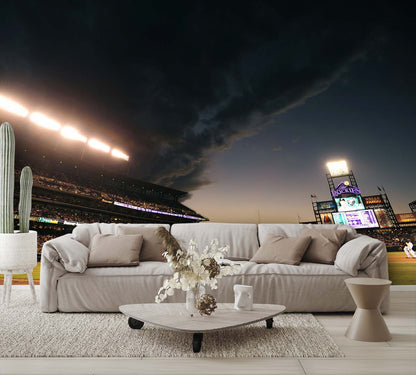 Coors Field Baseball Diamond Field Custom Designed Wallpaper