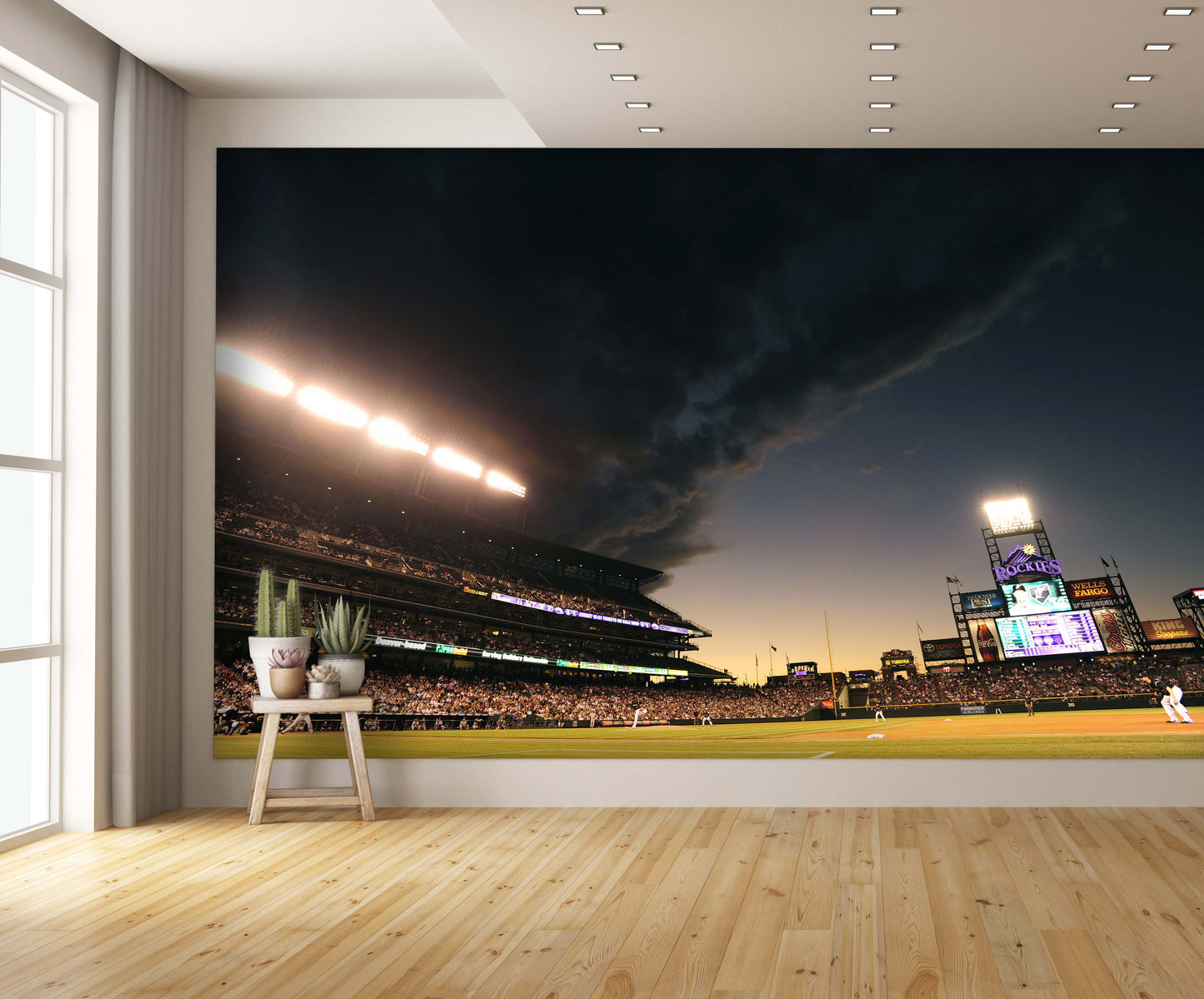 Coors Field Baseball Diamond Field Custom Designed Wallpaper