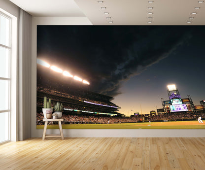 Coors Field Baseball Diamond Field Custom Designed Wallpaper