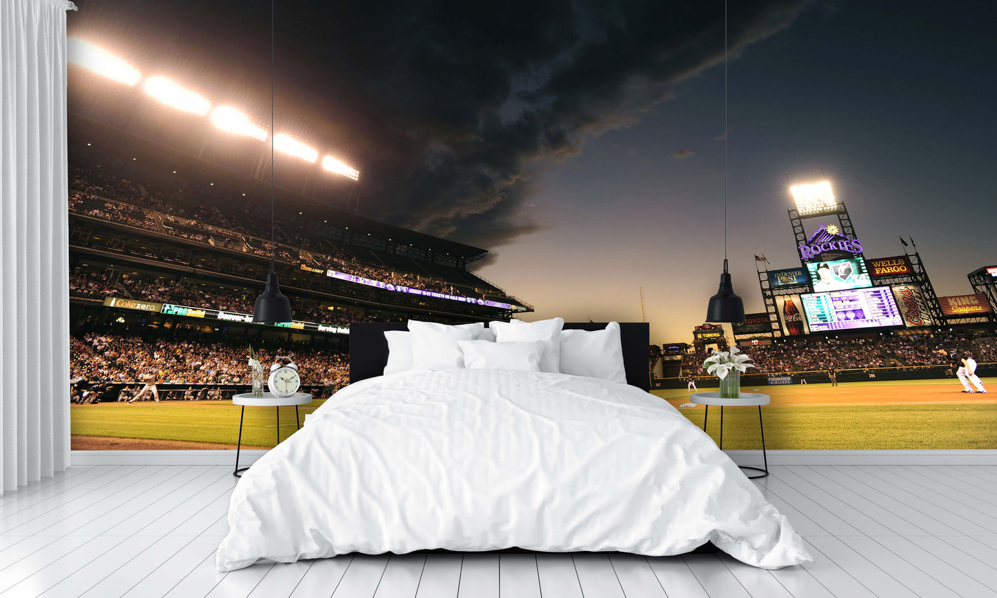 Coors Field Baseball Diamond Field Custom Designed Wallpaper