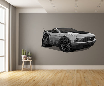 Car Art Convertible Mustang Cartoon Wall Decal