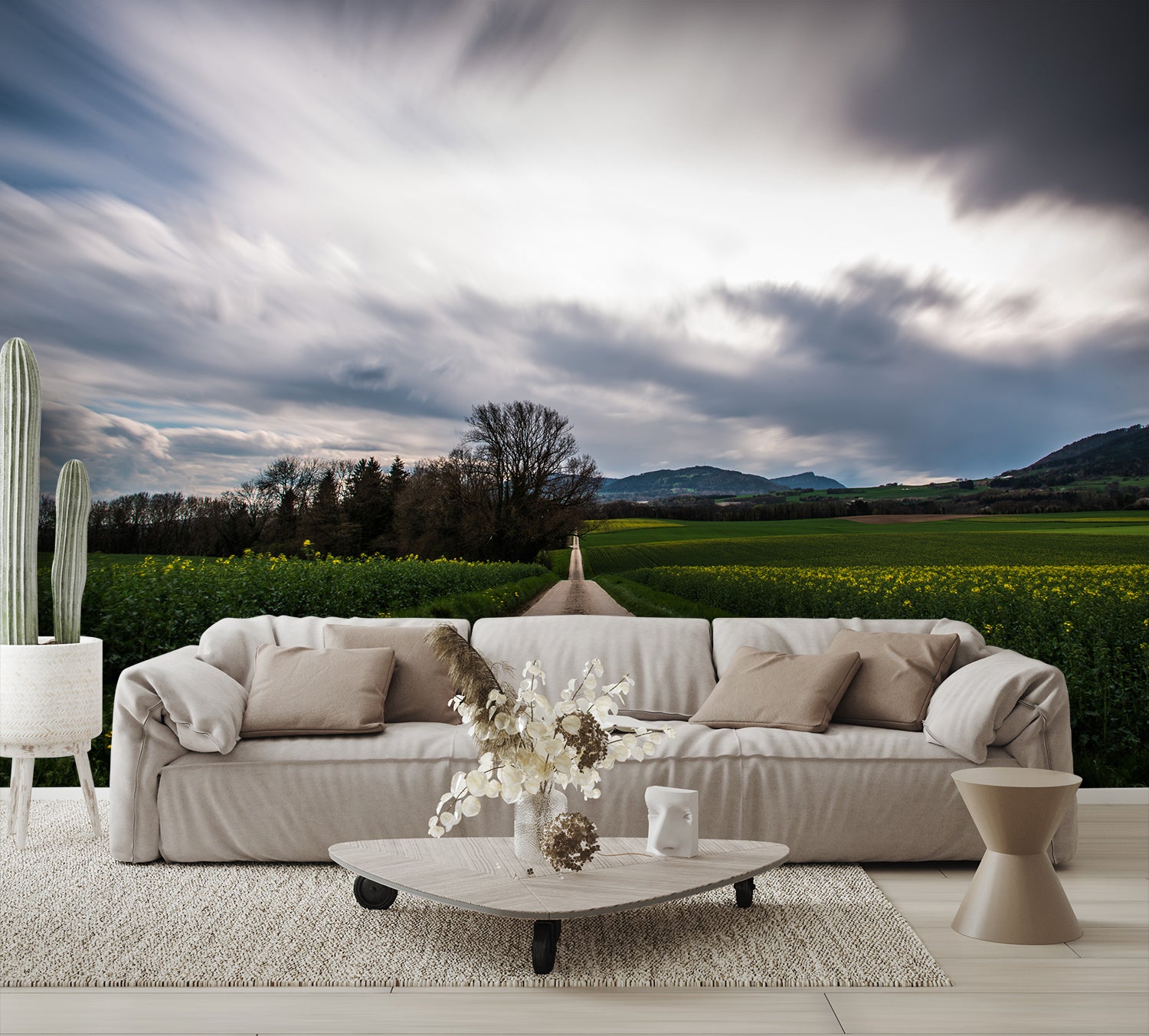 Gravel Road Country Landscape Wall Mural