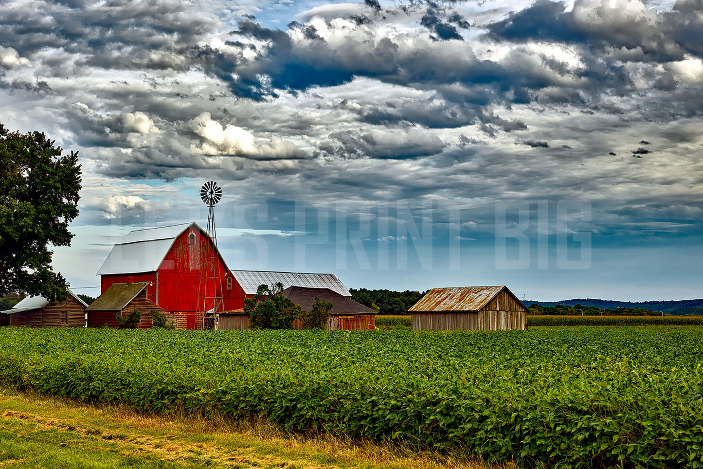 Farm Country Scene Custom Designed Wallpaper