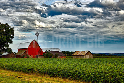 Farm Country Scene Custom Designed Wallpaper