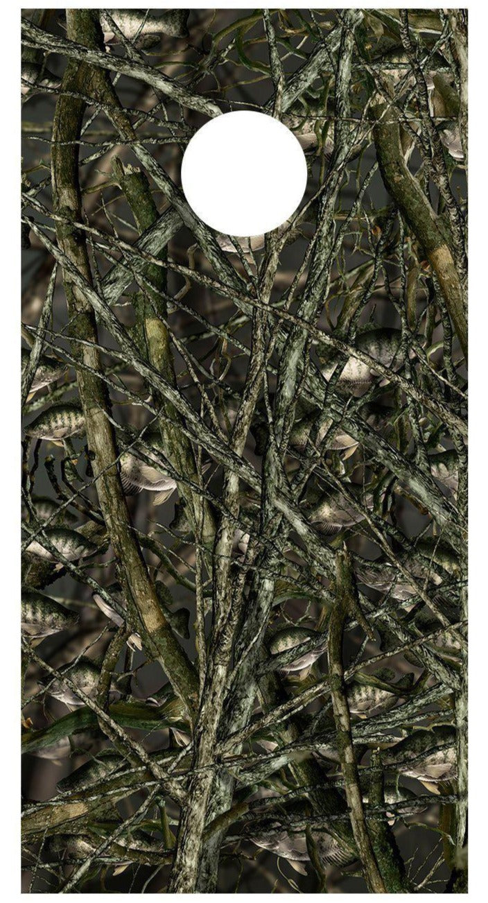 Crappie Camo Design Cornhole Board Decal Wrap